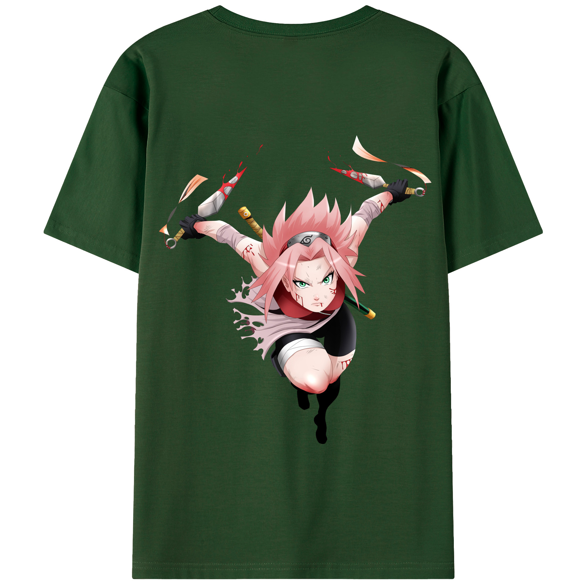 （画像用） NARUTO -ナルト- 春野サクラ Haruno Sakura 綿100％半袖Tシャツ（背面プリント）